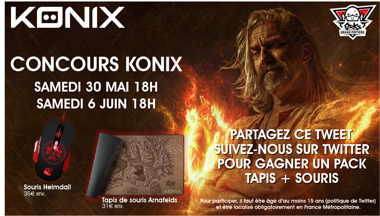 Concours Konix : participe et gagne une souris et son tapis ! – orKs Grand  Poitiers